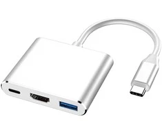 Przejściówka Adapteris 3in1 USB-C 4K HDMI šakotuvas USB 3.0 -E379