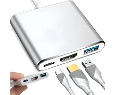 Przejściówka Adapteris 3in1 USB-C 4K HDMI šakotuvas USB 3.0 -E379