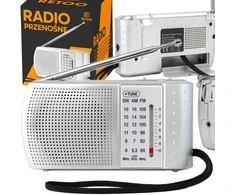 Radio Virtuvės radijas su baterijomis, nešiojamas, mažas, su FM AM SW antena, sidabrinės konstrukcijos - ER1070