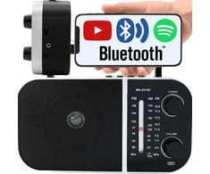 Radio Nešiojamasis virtuvinis radijas su „Bluetooth“ antena, USB laikikliu, maitinamas iš akumuliatoriaus, ER1071