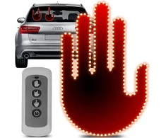 Ręka LED rankos gesto signalas automobilio galiniam langui, viduriniajam pirštui + nuotolinio valdymo pultas