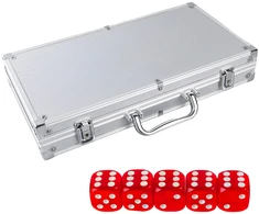 RTO Rinkinys do pokera 500 żetonów dėklas karty texas kostki żetony poker duży - dr294