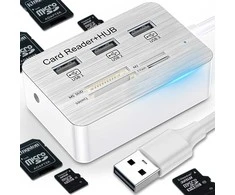 Rozdzielacz 7in1 USB šakotuvo kortelių skaitytuvo adapteris SD micro greitas skirstytuvas