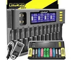 Uniwersalna Universali Universalus AA AAA baterijų įkroviklis, 12 kanalų, LCD ekranas - ER1156