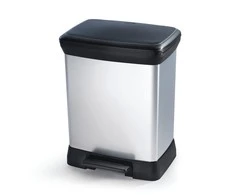 Curver Šiukšliadėžė su pedalu Deco, sidabrinė, 30l, stačiakampė