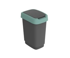 Šiukšliadėžė Rotho Twist, juoda/tamsiai žalia, 10 l