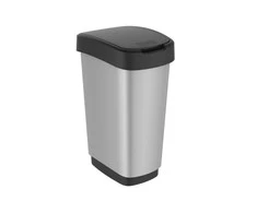 Šiukšliadėžė Twist Sidabrinis Rotho 50L sidabro sp.
