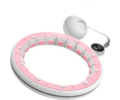 Smart Išmanusis hula hoop liekninamasis ratas su skaitikliu, smeigtukais ir svarmenimis, 50 cm, rožinis, REBEL ACTIVE