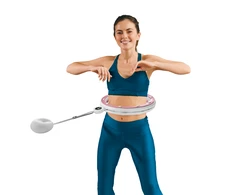 Smart Išmanusis hula hoop liekninamasis ratas su skaitikliu, smeigtukais ir svarmenimis, 50 cm, rožinis, REBEL ACTIVE
