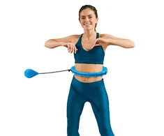 Smart Hula Hop liekninamasis lankas su kniedėmis ir svarmenimis, 50 cm, mėlynas, REBEL ACTIVE