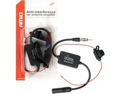 Anti-interferencinis automobilio antenos stiprintuvas 12V AMIO-04133