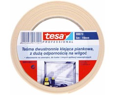 Taśma dvipusė piankowa tesafix 5m:19mm, balta