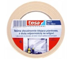 Taśma dvipusė piankowa tesafix 5m:19mm, balta