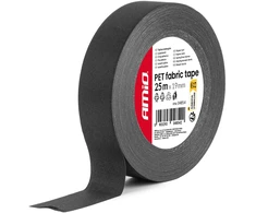 Taśma izolacyjna pet tkaninowa parciana gładka 25m x 19mm x 0.14mm amio-04854