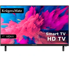 Televizorius TV Set Kruger &amp; Matz KM0224-V3 24" HD Smart TV Wi-Fi Juodas
