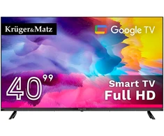 Kruger &amp; Matz Televizorius „KrugerMatz“ 40 colių FHD „Google TV 5.0“ televizorius, DVB-T2/S2/T/C H.265 HEVC