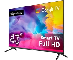 Televizorius Kruger &amp; Matz 43" FHD Google TV, DVB-T2/S2/T/C H.265 HEVC