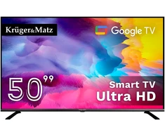 Televizorius Kruger &amp; Matz 50" UHD Google TV 5.0 DVB-T2/T/C H.265 HEVC