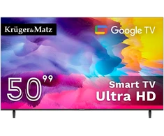 Kruger &amp; Matz Televizorius „KrugerMatz“ 50 colių UHD „Google TV 5.0“ DVB-T2/T/C H.265 HEVC televizorius