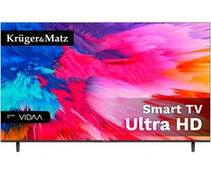 Kruger &amp; Matz Televizorius „KrugerMatz“ 65 colių UHD išmanusis DVB-T2/S2 H.265 Hevc televizorius