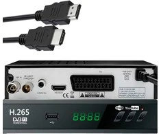 Televizorius Retoo Antžeminės televizijos imtuvo dekoderis, USB 5V, „Full HD“ DVB-T2 antenos nuotolinio valdymo pultas + HDMI kabelis - ER1238