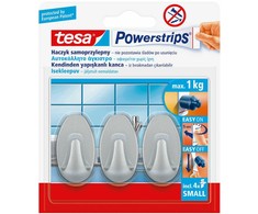 Tesa Haczyk Lipnūs kabliukai. 3 maži ovalo formos maitinimo laidų juostelės + 4 plastikiniai.