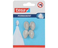 Tesa Haczyki Stacionarūs kabliukai, 4 vnt., "xs", ovalo formos, metaliniai