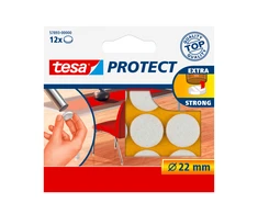 Tesa Podkładki Veltinio pagalvėlės, 22 mm skersmens, baltos, 12 vnt.