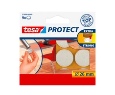 Tesa Podkładki Veltinio pagalvėlės, 26 mm skersmens, baltos, 9 vnt.