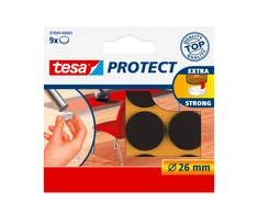 Tesa Podkładki Veltinio pagalvėlės, 26 mm skersmens, rudos, 9 vnt.