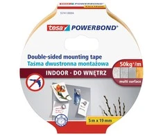 Tesa DVIPUSĖ LIPNIOJI JUOSTA VIDAUS DARBAMS (5 m X 19 mm)
