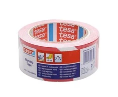 Įspėjamoji lipni juosta Tesa, 33 m 50 mm, balta/raudona