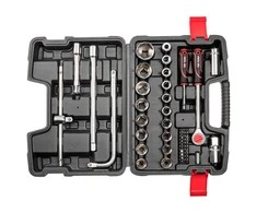 Klucze 1/4", 1/2" lizdinių raktų rinkinys, 47 vnt.