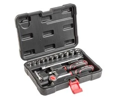 Įrankių rinkinys TOP TOOLS 1/4", 15 vnt. (antgaliai, veržliarakčiai)