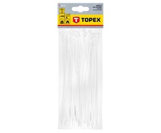 Užveržimo dirželiai TOPEX 2,5mm x 200mm Balti 100 vnt.