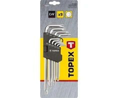 Penkiakampiai ilgieji raktai TOPEX 35D951 (9 vnt., TS10-TS50)