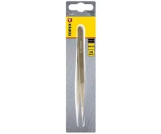 Pincetas TOPEX 32D425, tiesus, 135 mm, anglinis plienas