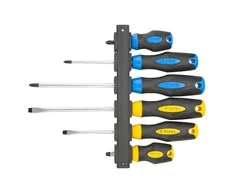 Atsuktuvų komplektas TOPEX 6 vnt. + laikiklis (5x38mm, 5x100mm, 6.5x150mm, PH1x100mm, PH2x38mm, PH2x150mm)