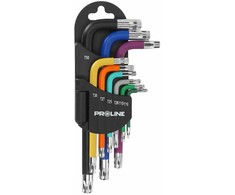Klucze „Torx“ raktų rinkinys, 9 vnt., T10-T50, S2, „Proline“