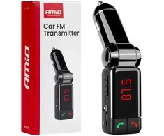 Automobilinis FM siųstuvas, 2×USB-A 12V 24V AMIO-04650