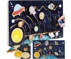 Medinė edukacinė dėlionė - saulės sistema Kruzzel 24763