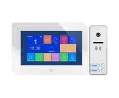 Orno Dviejų šeimų vaizdo domofonas, spalvotas laisvų rankų įranga, 7 colių LCD, jutiklinis ekranas, OSD meniu, atmintis, SD kortelės lizdas, DVR, vartų valdymas, baltas, FELIS MEMO MULTI2