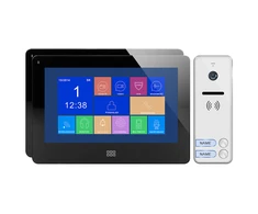 Orno Dviejų šeimų vaizdo domofono komplektas, spalvotas be ragelio, LCD 7 colių, jutiklinis ekranas, OSD meniu, atmintis, SD kortelės lizdas, DVR, vartų valdymas, juodas, FELIS MEMO MULTI2