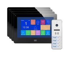 Orno 4 šeimos vaizdo domofonas, spalvotas laisvų rankų įranga, 7 colių LCD, jutiklinis ekranas, OSD meniu, atmintis, SD kortelės lizdas, DVR, vartų valdymas, juodas, FELIS MEMO MULTI4