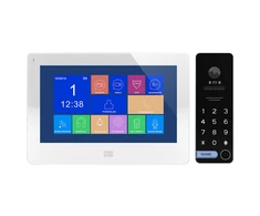 Orno Vaizdo domofono komplektas, laisvų rankų įranga spalvota, LCD 7", jutiklinis ekranas, OSD meniu, atmintis, SD kortelės lizdas, DVR, vartų valdymas, su šifravimu ir RFID, balta, TAURI MEMO