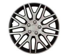 Versaco Ratų gaubtas 1 vnt. Dakar NC, juodas ir sidabrinis su chromuotais varžtais 14"