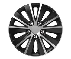 Versaco Ratų gaubtas 1 vnt. Rapide NC, juodas ir sidabrinis su chromuotais varžtais 14"