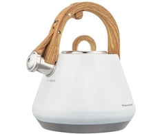 Virdulys plieno su gwizdkiem 2,5 L balta, indukcija, Klausberg KB-9061