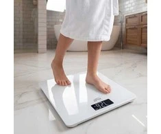Virtuvinės svarstyklės AD 8194 baltos vonios svarstyklės su USB-C jungtimi, įkraunamos, 180 kg, 100 g tikslumas