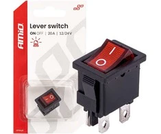 Rotorinis jungiklis su raudonu apšvietimu 20a 12v 24v amio-04440